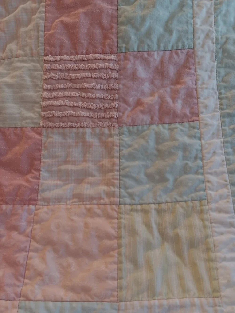 Homemade 44 X 34 Baby Girl Quilt